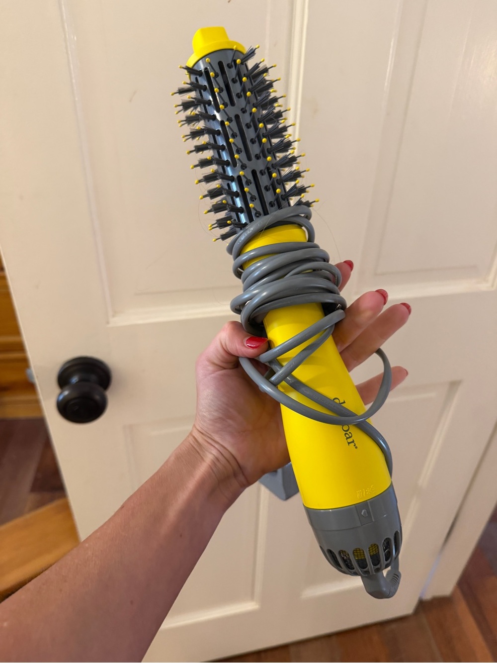 Drybar Yellow and Gray Hot Air Round Brush Styler European plug